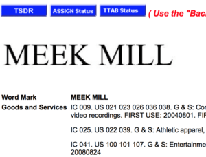 MEEK MILL Trademark Application MEEK MILL Trademark Appliation
