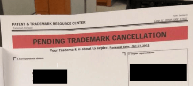 Trademark Office Scams Example Trademark Office Scams Example
